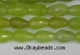 CCN3781 15.5 inches 8*12mm faceted teardrop candy jade beads