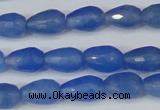 CCN3782 15.5 inches 8*12mm faceted teardrop candy jade beads