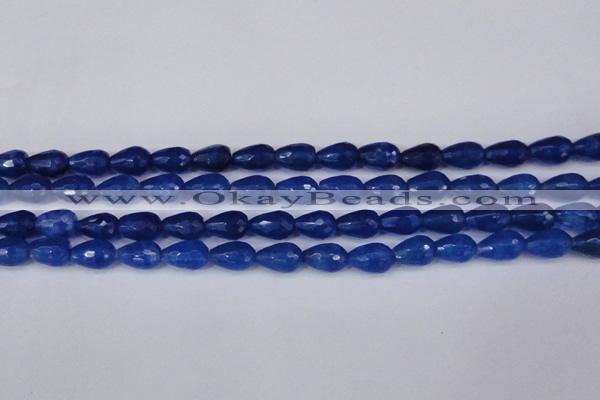 CCN3783 15.5 inches 8*12mm faceted teardrop candy jade beads