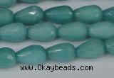 CCN3786 15.5 inches 8*12mm faceted teardrop candy jade beads