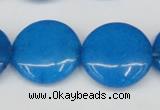 CCN3832 15.5 inches 20mm flat round candy jade beads wholesale