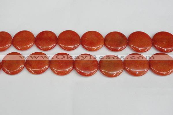 CCN3841 15.5 inches 30mm flat round candy jade beads wholesale