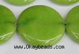 CCN3856 15.5 inches 35mm flat round candy jade beads wholesale