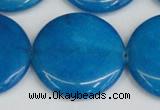 CCN3858 15.5 inches 35mm flat round candy jade beads wholesale