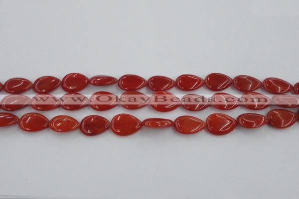 CCN3863 15.5 inches 13*18mm flat teardrop candy jade beads