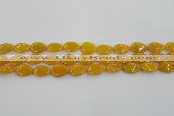 CCN3867 15.5 inches 13*18mm flat teardrop candy jade beads