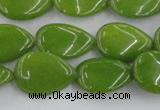 CCN3868 15.5 inches 13*18mm flat teardrop candy jade beads