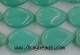 CCN3870 15.5 inches 13*18mm flat teardrop candy jade beads