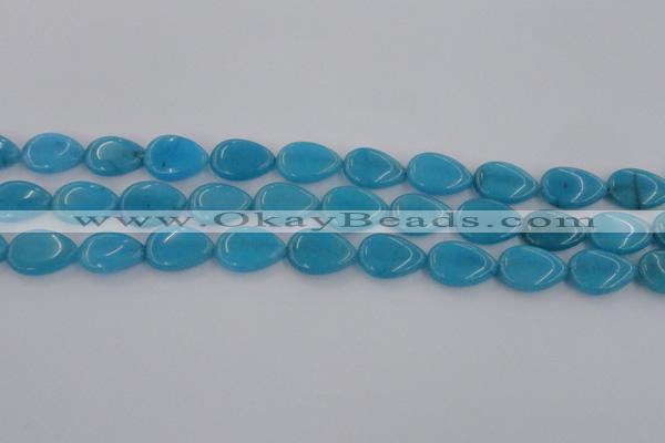 CCN3871 15.5 inches 13*18mm flat teardrop candy jade beads