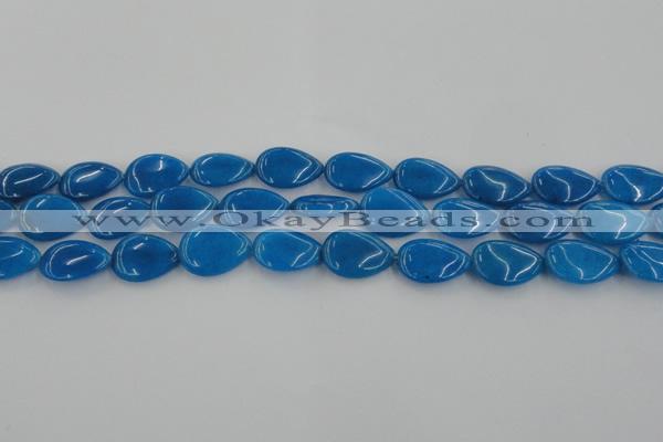 CCN3872 15.5 inches 13*18mm flat teardrop candy jade beads