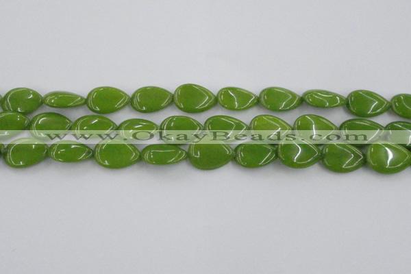 CCN3883 15.5 inches 15*20mm flat teardrop candy jade beads