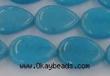 CCN3886 15.5 inches 15*20mm flat teardrop candy jade beads