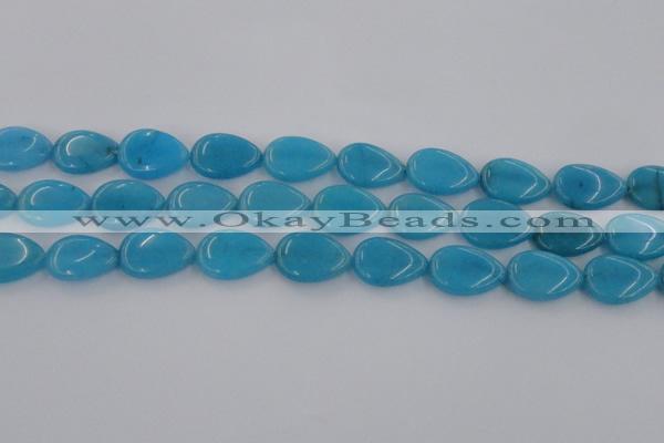 CCN3886 15.5 inches 15*20mm flat teardrop candy jade beads