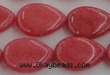 CCN3891 15.5 inches 18*25mm flat teardrop candy jade beads