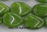 CCN3898 15.5 inches 18*25mm flat teardrop candy jade beads