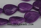 CCN390 15.5 inches 15*20mm faceted flat teardrop candy jade beads