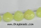 CCN3917 Top-drilled 13*13mm briolette candy jade beads wholesale