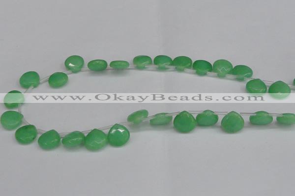 CCN3918 Top-drilled 13*13mm briolette candy jade beads wholesale