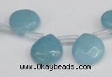 CCN3919 Top-drilled 13*13mm briolette candy jade beads wholesale