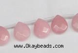 CCN3927 Top-drilled 12*15mm briolette candy jade beads wholesale