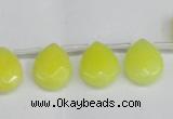 CCN3933 Top-drilled 12*15mm briolette candy jade beads wholesale