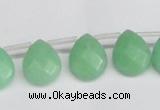 CCN3935 Top-drilled 12*15mm briolette candy jade beads wholesale