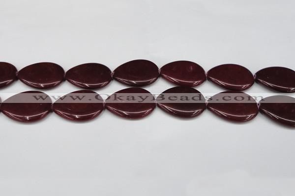 CCN3975 15.5 inches 30*40mm flat teardrop candy jade beads