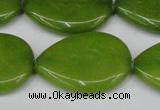 CCN3979 15.5 inches 30*40mm flat teardrop candy jade beads