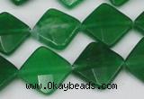 CCN405 15.5 inches 15*15mm faceted diamond candy jade beads