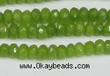 CCN4140 15.5 inches 4*6mm faceted rondelle candy jade beads