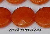 CCN4182 15.5 inches 20mm faceted coin candy jade beads wholesale