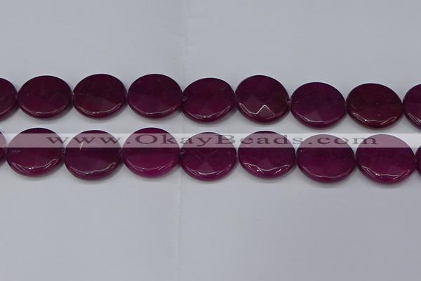 CCN4183 15.5 inches 20mm faceted coin candy jade beads wholesale