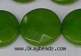 CCN4191 15.5 inches 20mm faceted coin candy jade beads wholesale