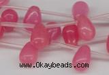 CCN450 15.5 inches Top-drilled 8*12mm teardrop candy jade beads