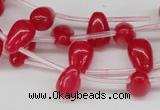 CCN452 15.5 inches Top-drilled 8*12mm teardrop candy jade beads