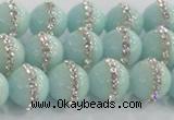 CCN4611 15.5 inches 8mm round candy jade with rhinestone beads