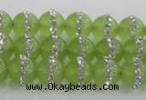 CCN4621 15.5 inches 8mm round candy jade with rhinestone beads