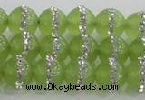 CCN4622 15.5 inches 10mm round candy jade with rhinestone beads