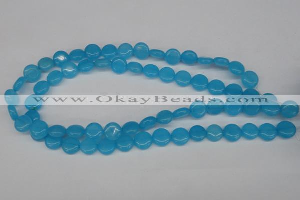 CCN480 15.5 inches 12mm flat round candy jade beads wholesale