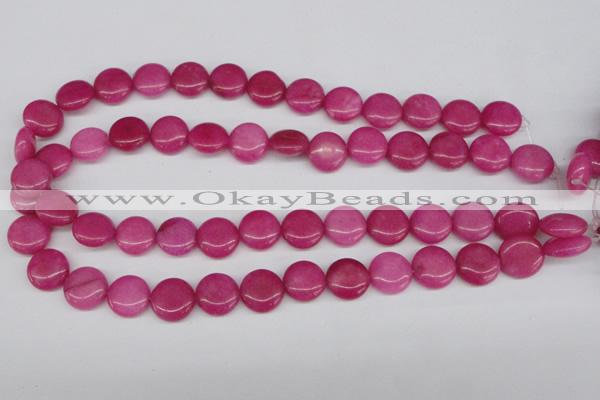 CCN486 15.5 inches 14mm flat round candy jade beads wholesale