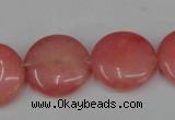 CCN495 15.5 inches 20mm flat round candy jade beads wholesale