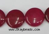 CCN497 15.5 inches 20mm flat round candy jade beads wholesale