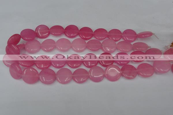 CCN498 15.5 inches 20mm flat round candy jade beads wholesale