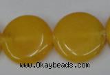 CCN505 15.5 inches 25mm flat round candy jade beads wholesale