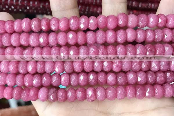 CCN5141 15 inches 5*8mm faceted rondelle candy jade beads