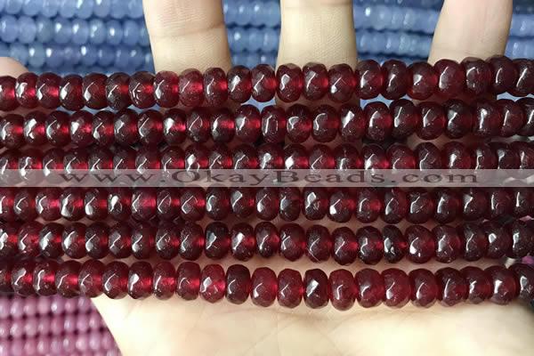 CCN5145 15 inches 5*8mm faceted rondelle candy jade beads