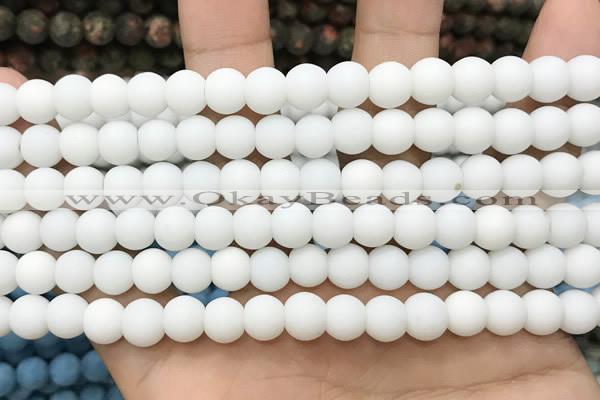 CCN5571 15 inches 8mm round matte candy jade beads Wholesale