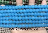 CCN5605 15 inches 8mm round matte candy jade beads Wholesale