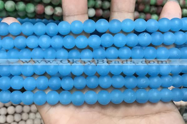 CCN5605 15 inches 8mm round matte candy jade beads Wholesale