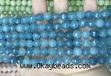 CCN5657 15 inches 8mm faceted round candy jade beads